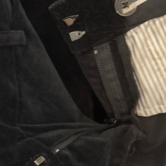 Body By Victoria Christie Fit Black Velvet 
Flare Leg Clasp Closure Zip up Pants - Picture 8 of 11